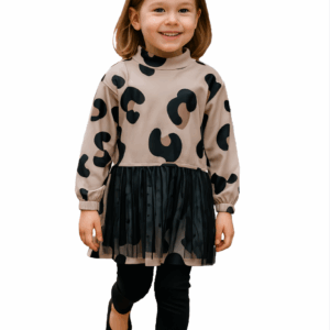 Σετ με Κολάν Βελουτέ και Τούλι Animal Print SRFN