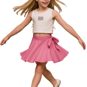 Σετ Τοπ με Φούστα/Σορτς με Δέσιμο SRFN