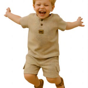 Σετ Πικέ Μπεζ με Cargo Βερμούδα SRFN