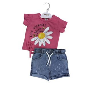 Σετ T-Shirt με Ελαστικό Jean Shorts KINDER